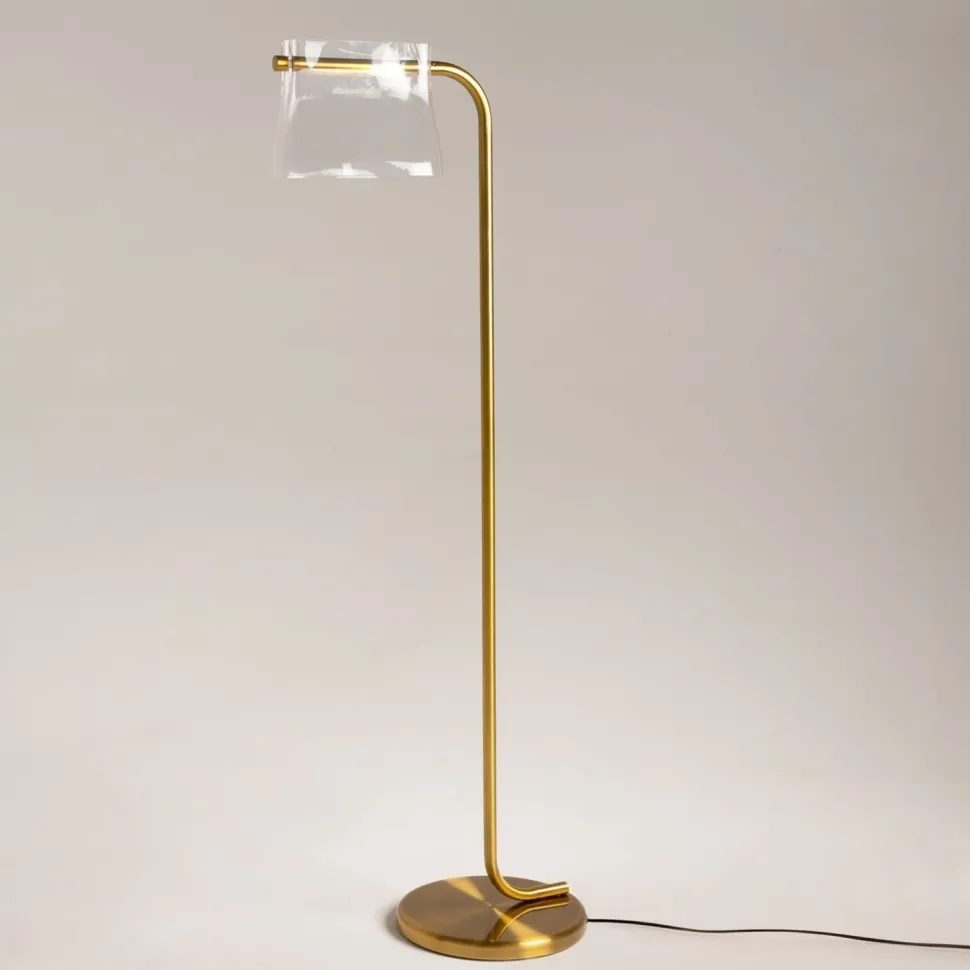 LED Stehlampe Glas Metall warmweißes Licht 3000 K