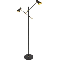 LED Stehlampe 3000K 160 cm verstellbar Metall Schwarz Gold