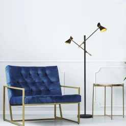 LED Stehlampe 3000K 160 cm verstellbar Metall Schwarz Gold