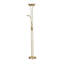 LED Stehlampe mit Dimmer Metall Glas 180 cm in Messing