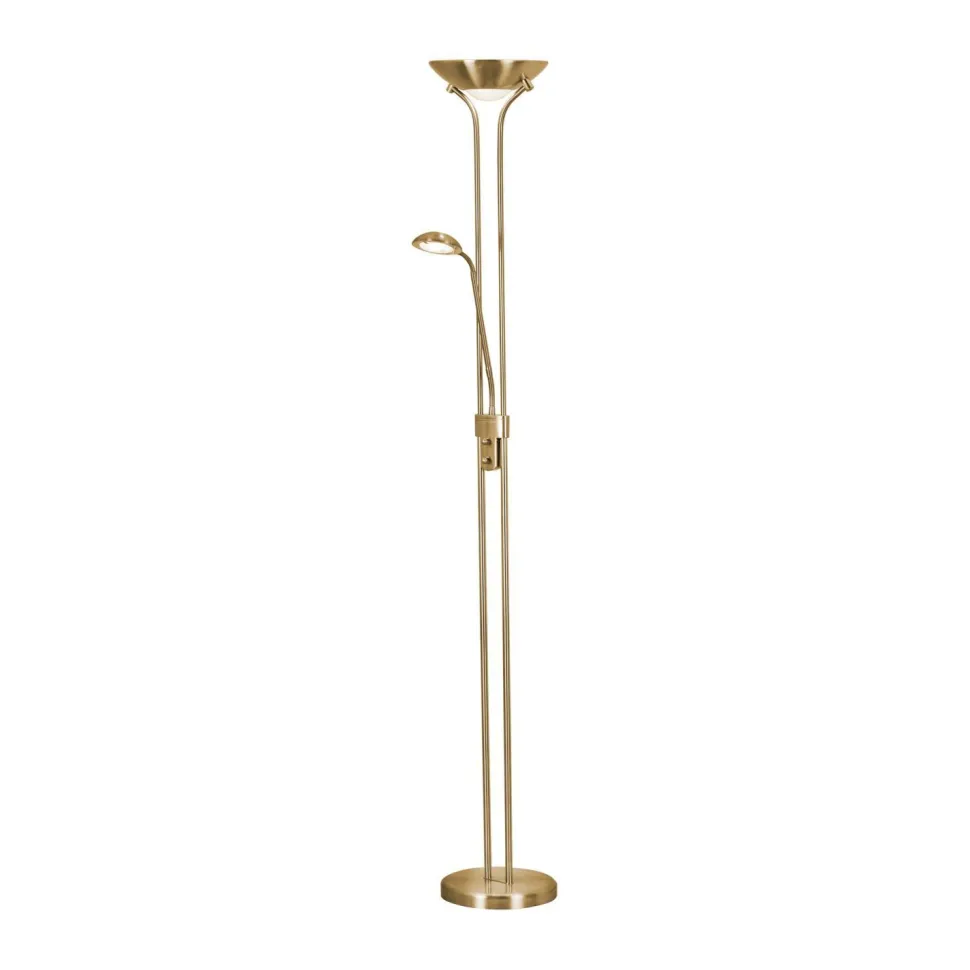 LED Stehlampe mit Dimmer Metall Glas 180 cm in Messing