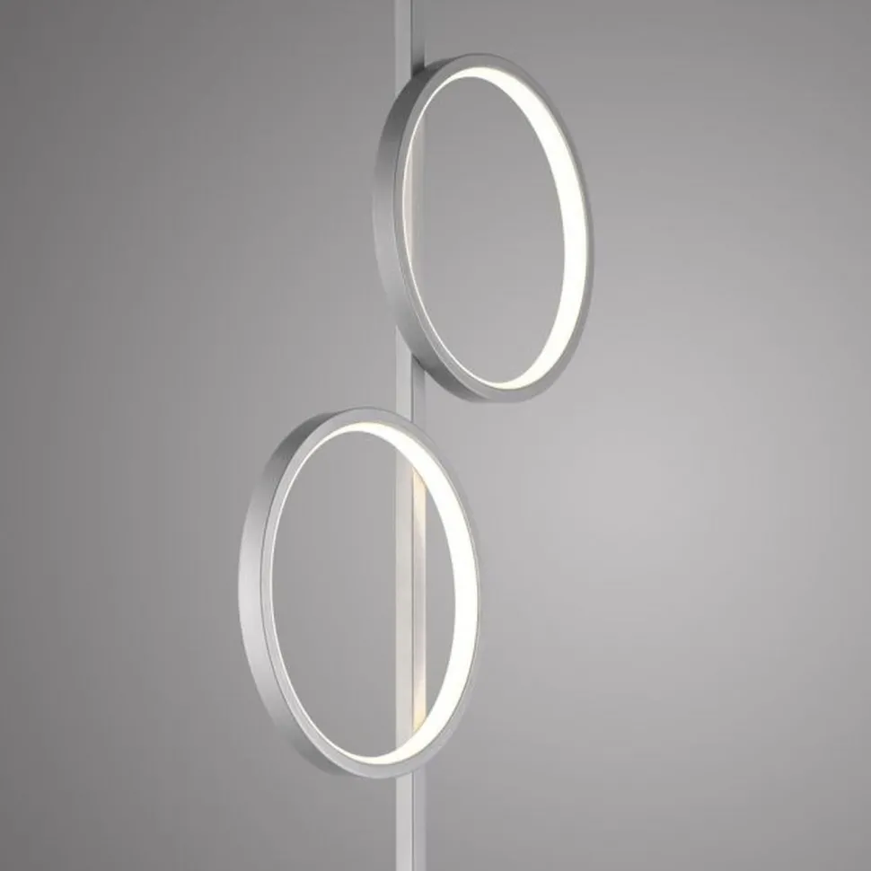 LED Stehleuchte Silber Metall Ringe 151 cm 1290 lm 10 W