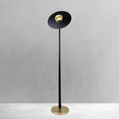 LED Stehleuchte Wohnzimmer 145 cm Eisen Messing massiv