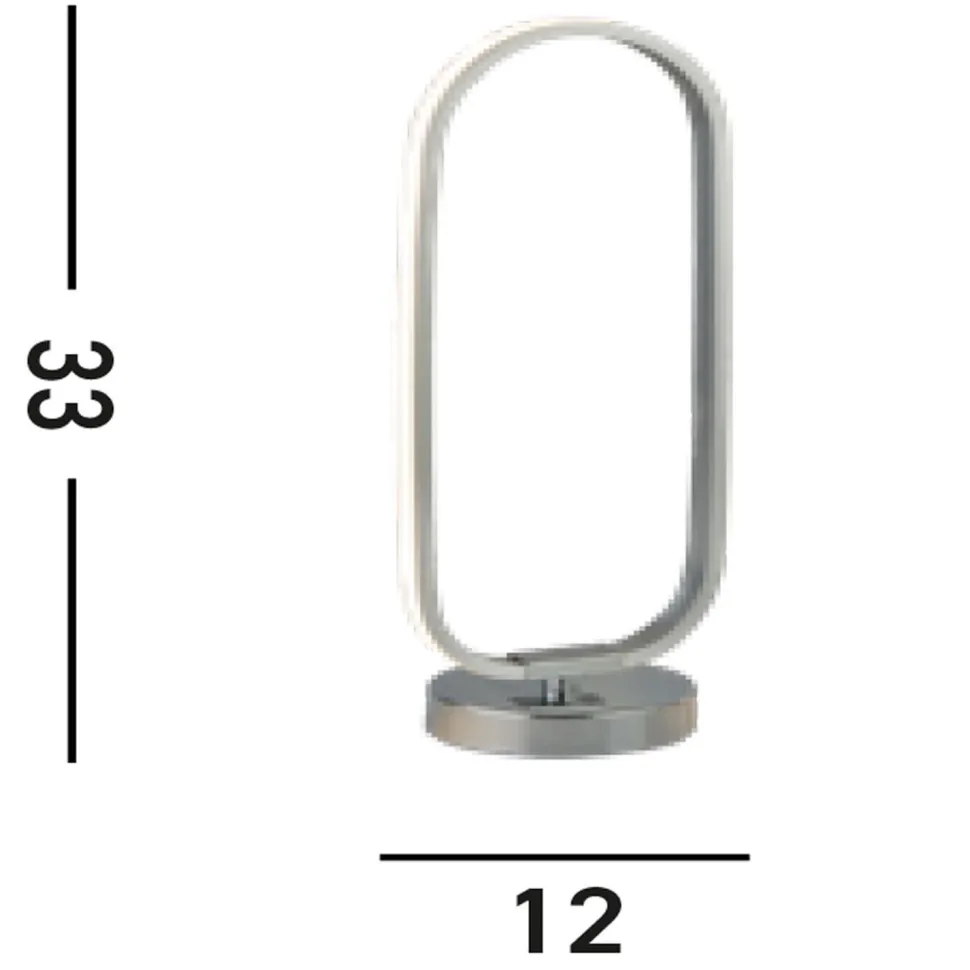 LED Tischlampe in Chrom 33 cm 3000 K warmweißes Licht