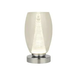 LED Tischlampe klein H: 20,5 cm Ø 11,5 cm Chrom Klar