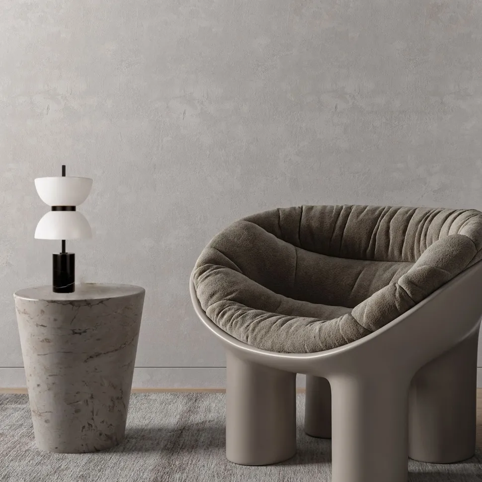 LED Tischlampe Metall Glas 46 cm hoch rund 350 lm MARIA