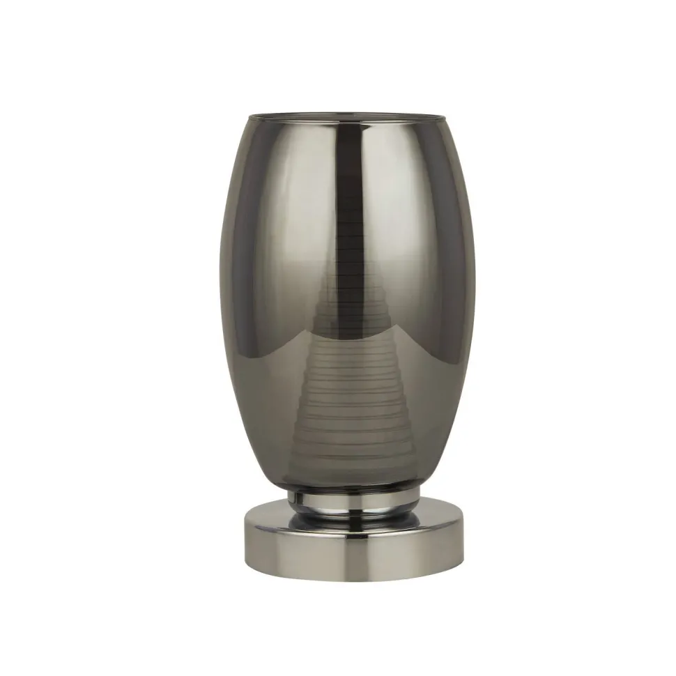 LED Tischlampe Rauchglas H: 20,5 cm Ø 11,5 cm 3000 K