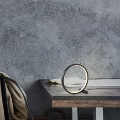 LED Tischlampe Schwarz Metall Ring H:25,5 cm 1290 lm