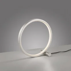 LED Tischlampe Silber Metall Ring H:25,5 cm 3000 K 10 W