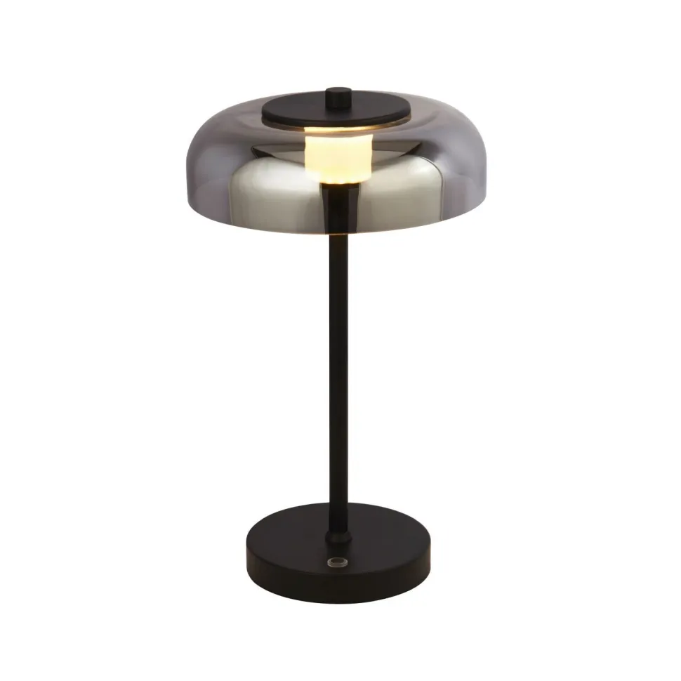 LED Tischlampe Touch Dimmer Schwarz Rauchgrau 39 cm