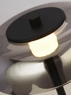 LED Tischlampe Touch Dimmer Schwarz Rauchgrau 39 cm