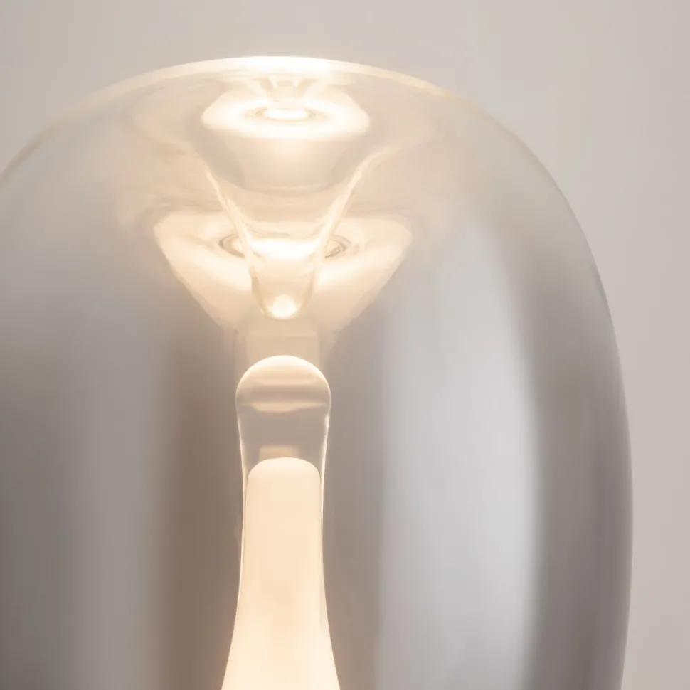 LED Tischleuchte Aluminium Rauchglas D: 20 cm 27,2 cm