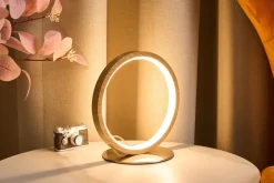 LED Tischleuchte Holz 20,4 cm 3500 K 9 W Natur Schwarz