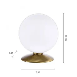 LED Tischleuchte in Altmessing Glaskugel 3 W dimmbar