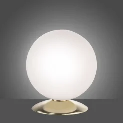 LED Tischleuchte in Messing Glasschirm 3000 K dimmbar