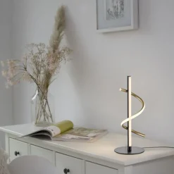 LED Tischleuchte Metall 3000 K 2100 lm Schwarz Messing