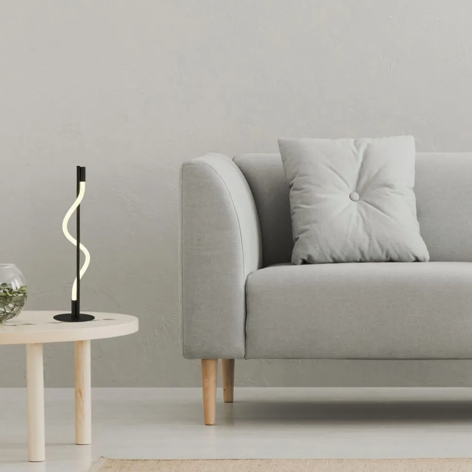 LED Tischleuchte Touch 56 cm Schwarz matt Weiß