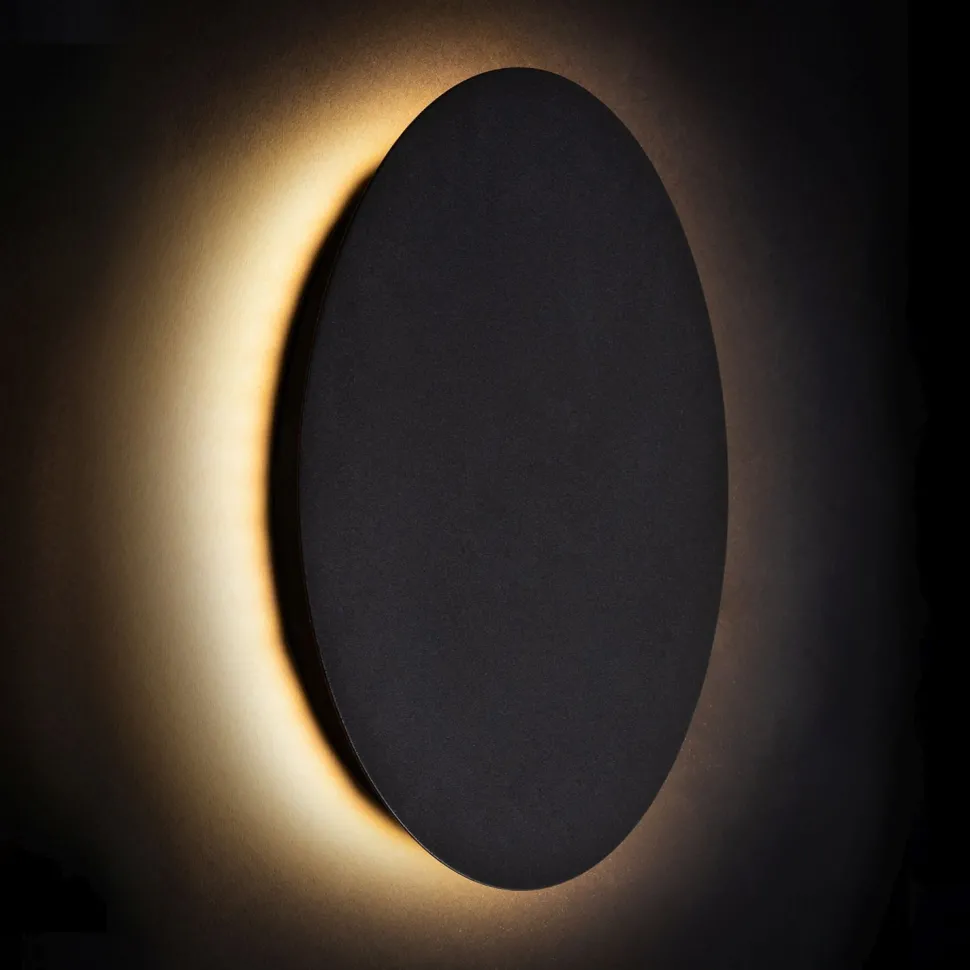 LED Wandlampe Ø 25 cm rund Schwarz 3000 K 130 lm Metall