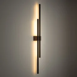 LED Wandlampe 90 cm hoch Metall Holz indirektes Licht 3000 K