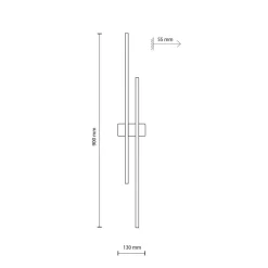 LED Wandlampe 90 cm hoch Metall Holz indirektes Licht 3000 K