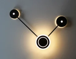 LED Wandlampe Aluminium dimmbar H:44 cm 3000 K Schwarz