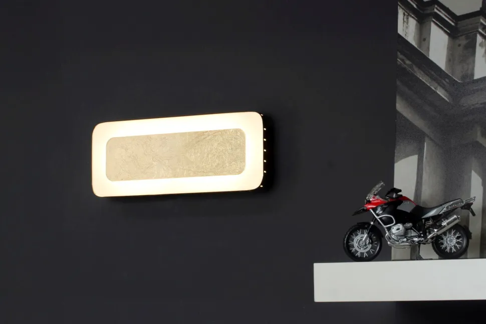 LED Wandlampe Aluminium Gold Schwarz 3000 K B:30 cm