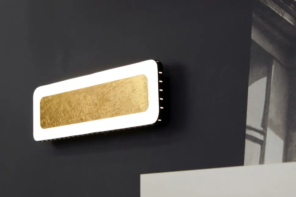 LED Wandlampe Aluminium Gold Schwarz 3000 K B:40 cm