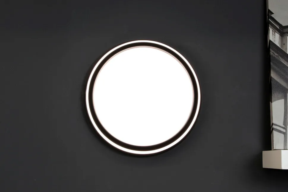 LED Wandlampe Aluminium Schwarz RGB Bluetooth Ø35 cm