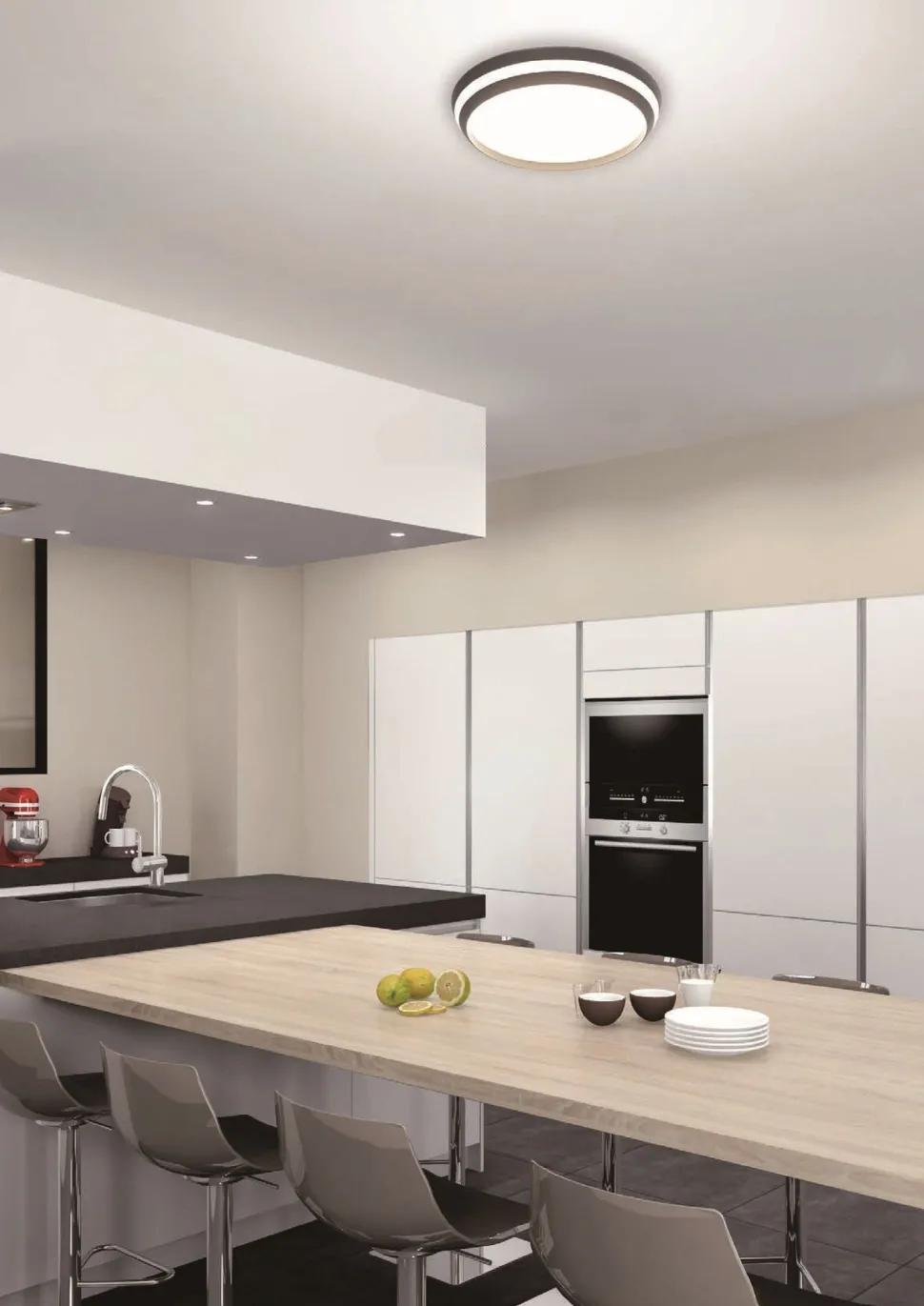 LED Wandlampe Aluminium Schwarz RGB Bluetooth Ø35 cm