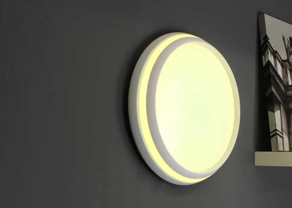 LED Wandlampe Aluminium Weiß RGB Bluetooth Ø35 cm