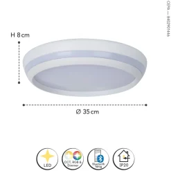 LED Wandlampe Aluminium Weiß RGB Bluetooth Ø35 cm