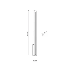 LED Wandlampe Außen Metall Grau IP65 H:61 cm indirekt
