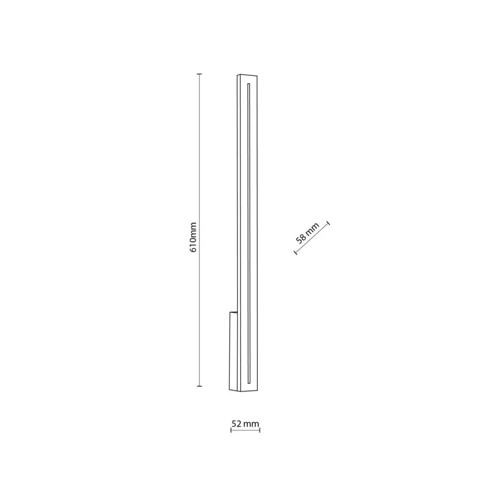 LED Wandlampe Außen Metall Grau IP65 H:61 cm indirekt