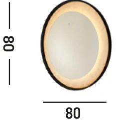 LED Wandlampe dimmbar Glas Metall Touch IP44 Ø80 cm