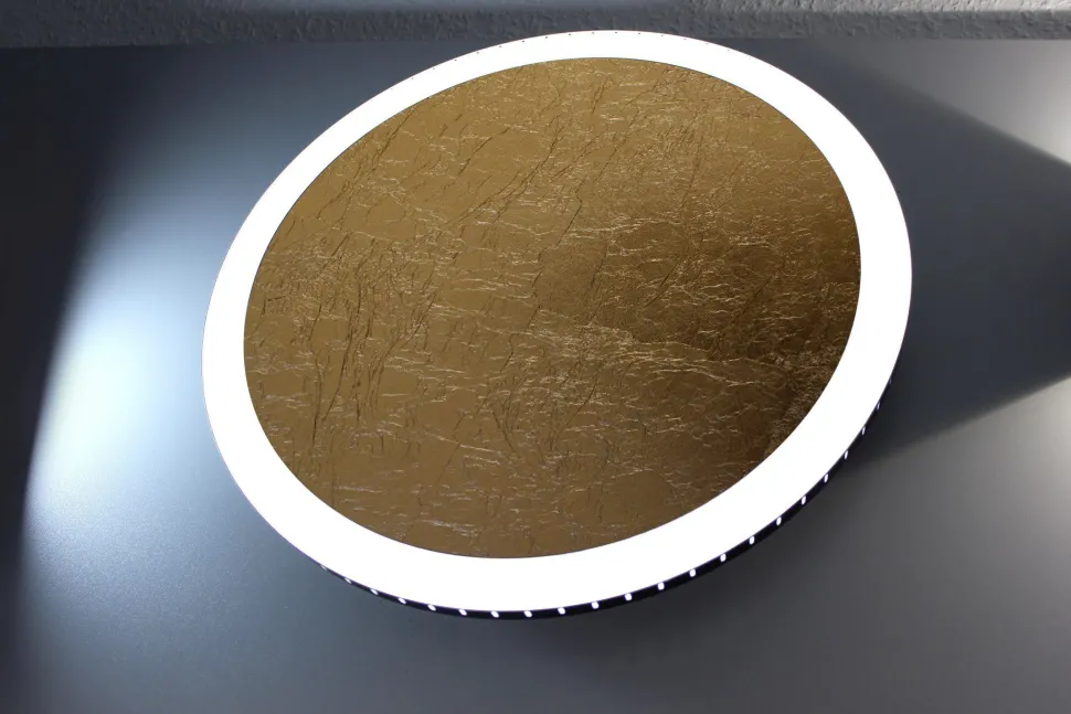 LED Wandlampe Gold Schwarz rund Ø30 cm 3500 K dimmbar