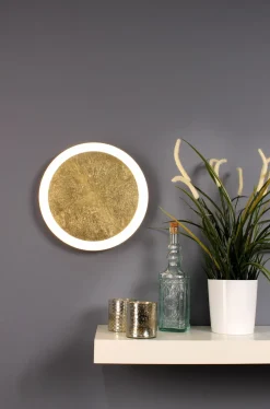 LED Wandlampe Gold Schwarz rund Ø30 cm 3500 K dimmbar