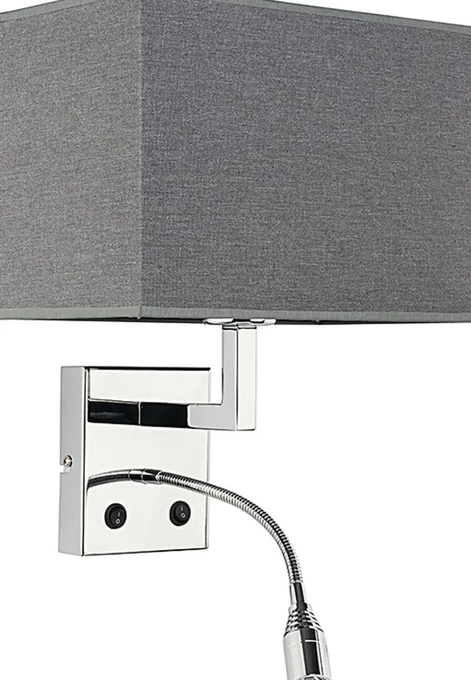 LED Wandlampe Grau Chrom Stoff