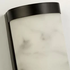 LED Wandlampe Harz Metall Schwarz Marmor IP44 H:25 cm