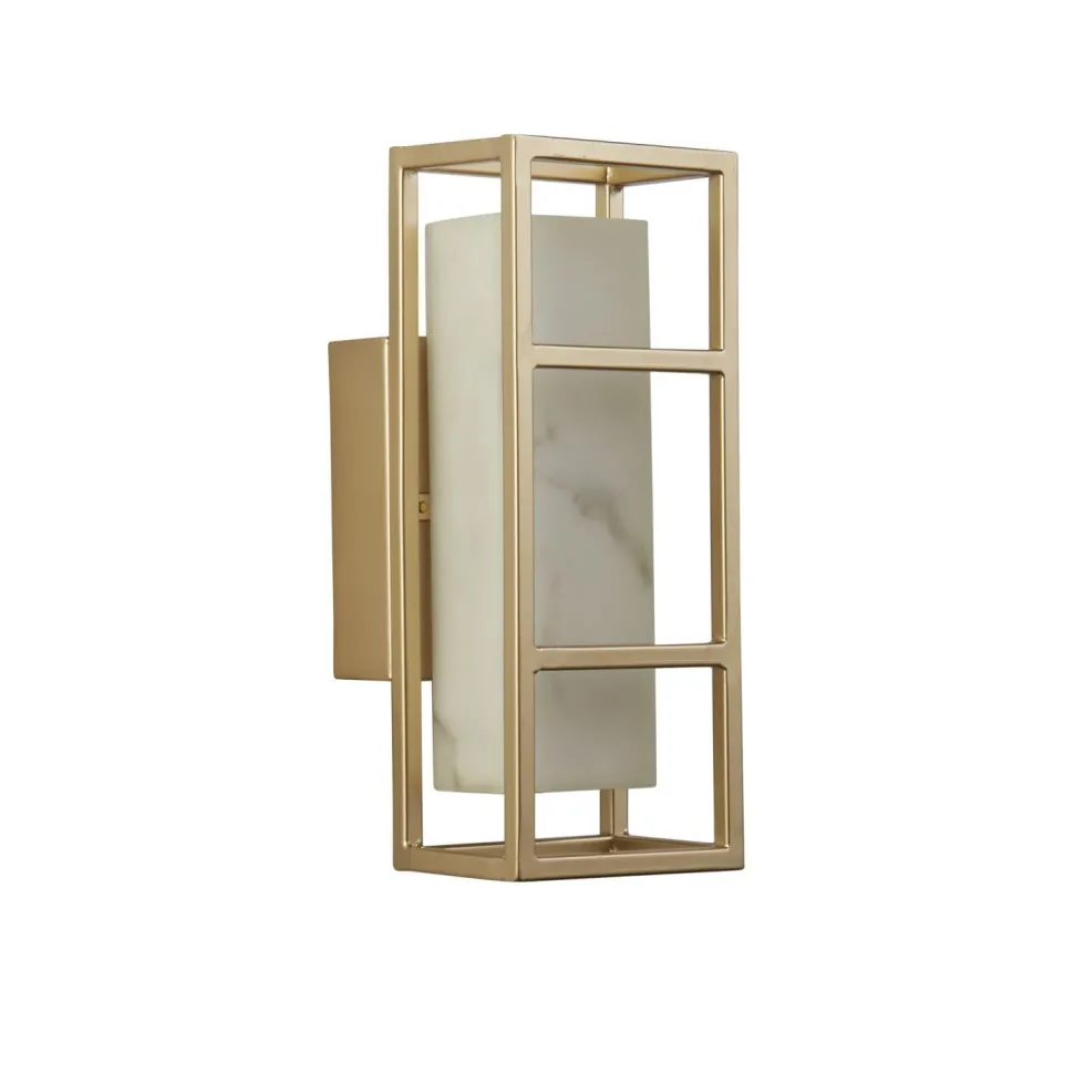 LED Wandlampe Harz Stahl IP44 3000 K in Gold Weiß