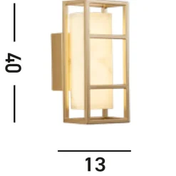 LED Wandlampe Harz Stahl IP44 3000 K in Gold Weiß