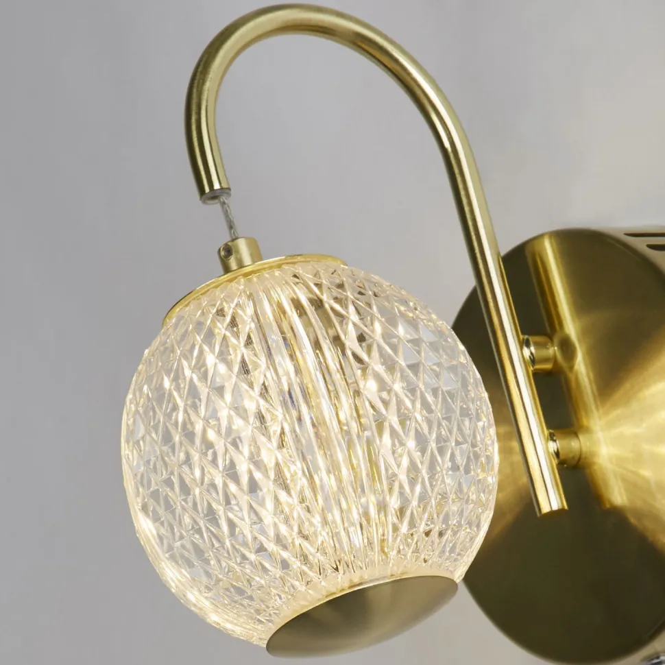 LED Wandlampe in Messing Metall 430 lm mit Zugschalter