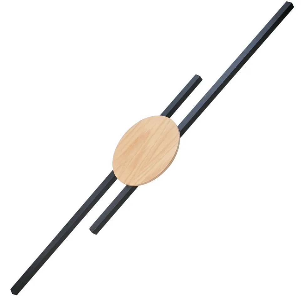 LED Wandlampe indirekt 3000 K Schwarz Natur Metall Holz Modern