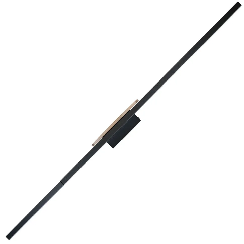 LED Wandlampe indirekt 3000 K Schwarz Natur Metall Holz Modern