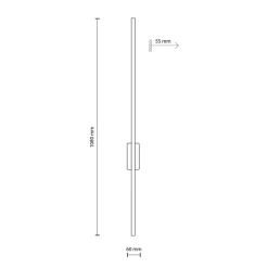 LED Wandlampe indirektes Licht 3000 K 108 cm hoch Metall Holz