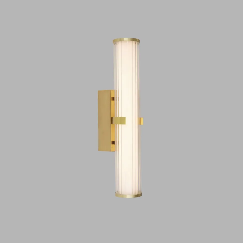 LED Wandlampe IP44 Glas Metall in Gold 43 cm Bad Spiegel