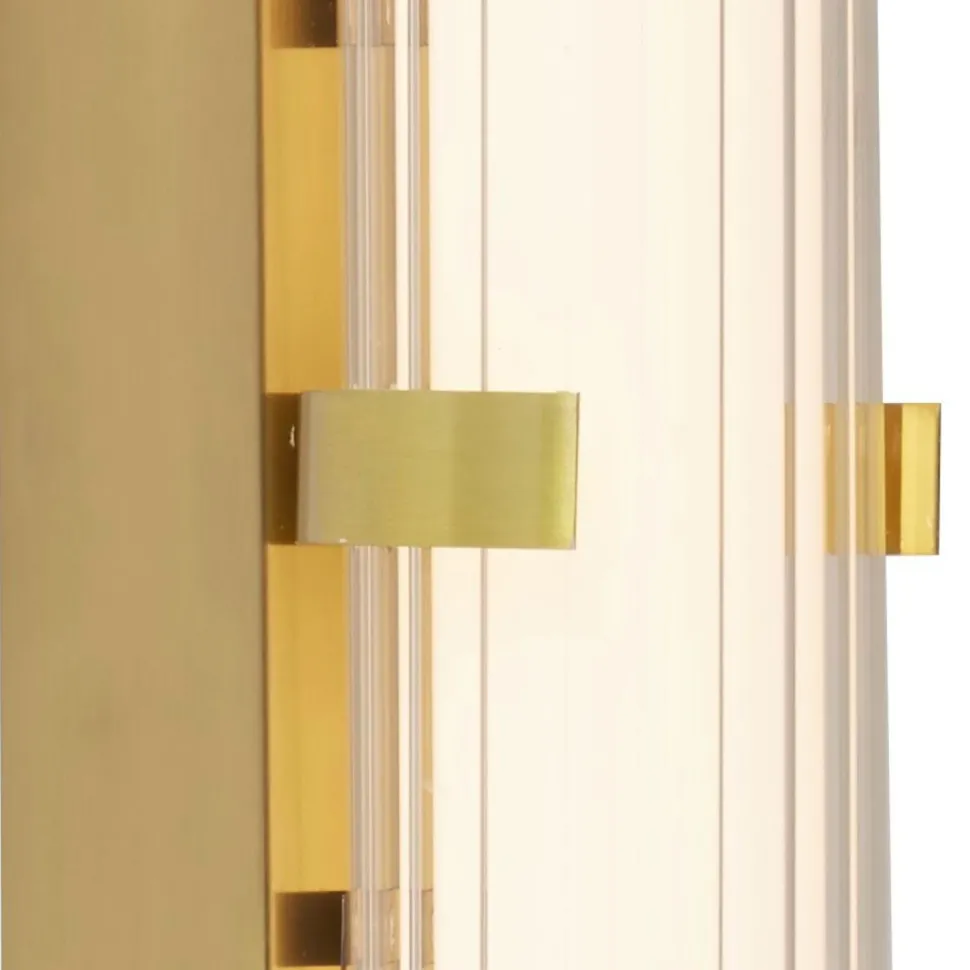 LED Wandlampe IP44 Glas Metall in Gold 43 cm Bad Spiegel