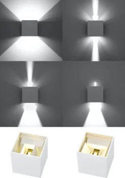 LED Wandlampe JAZZINELLE Weiß quadratisch IP54 Up Down