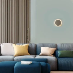 LED Wandlampe Metall Ø 15 cm Braun matt 3000 K 60 lm rund