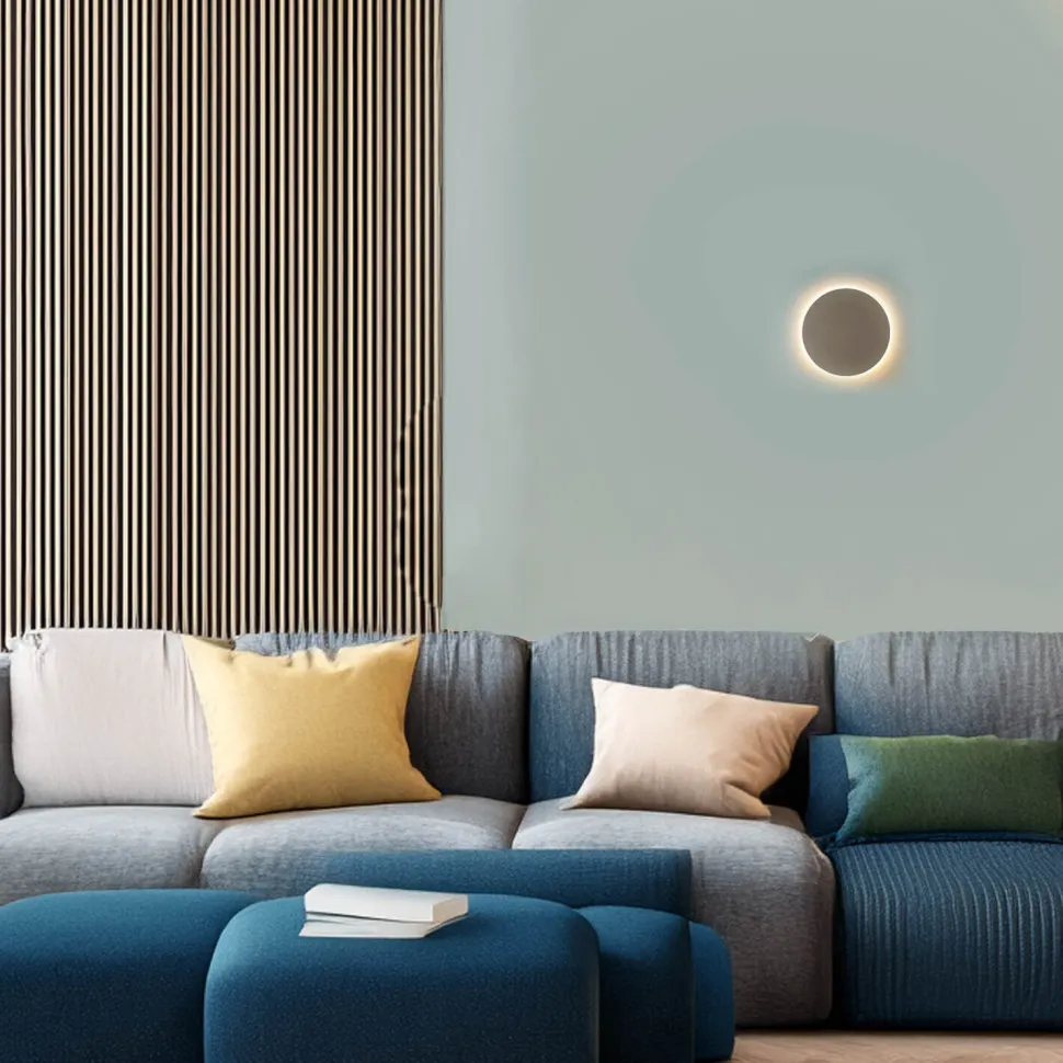 LED Wandlampe Metall Ø 15 cm Braun matt 3000 K 60 lm rund