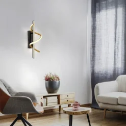 LED Wandlampe Metall dimmbar 3000 K Schwarz Messing